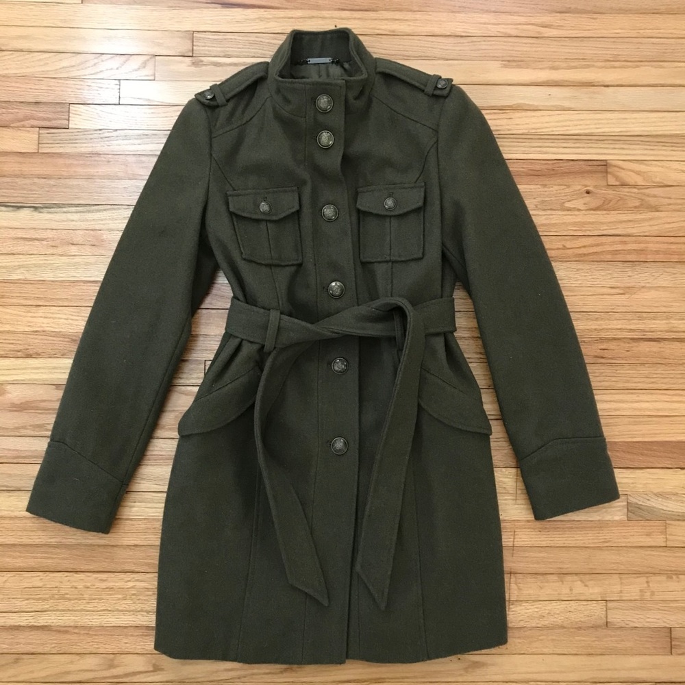 Mossimo -Army Green Button-Down Coat - image 1